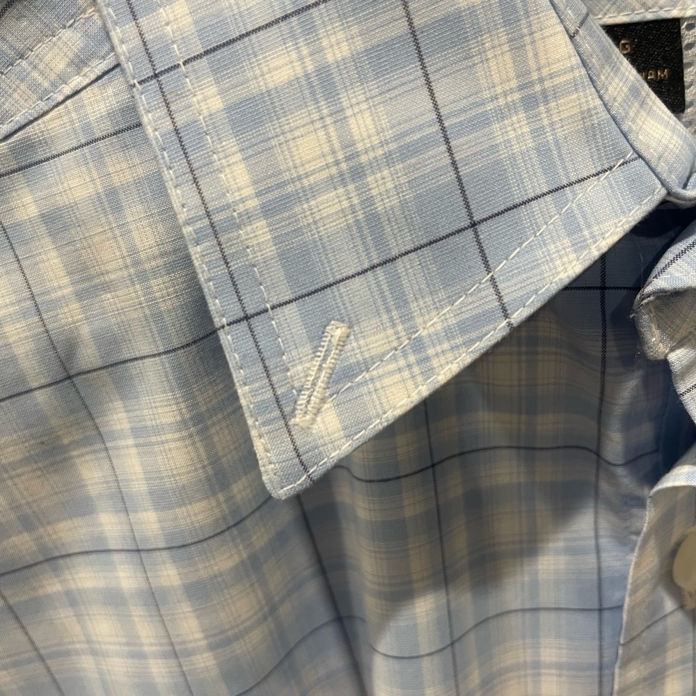Ariat Pro Men's Light Blue Plaid Button-Down Shirt - Picture 5 of 9